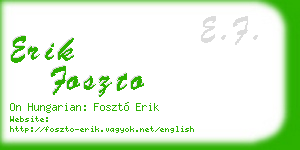 erik foszto business card