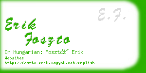 erik foszto business card